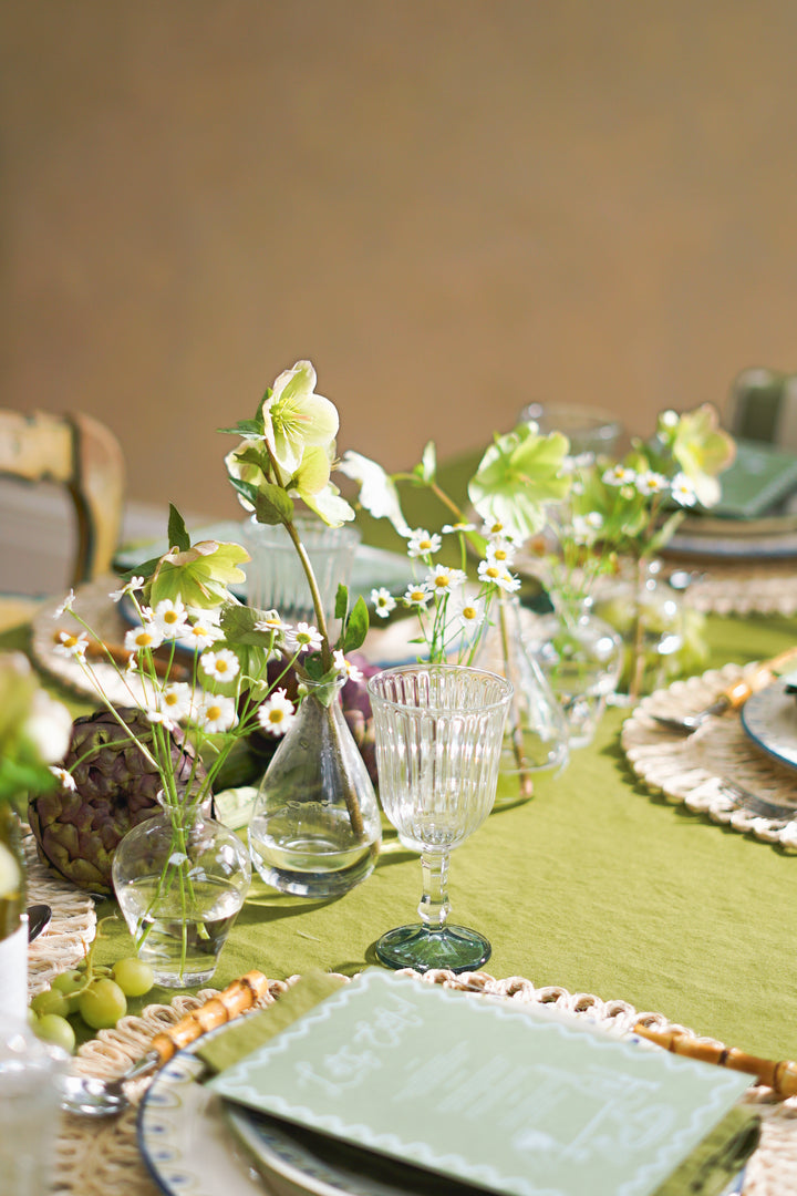 Washed Linen Olive Tablecloth